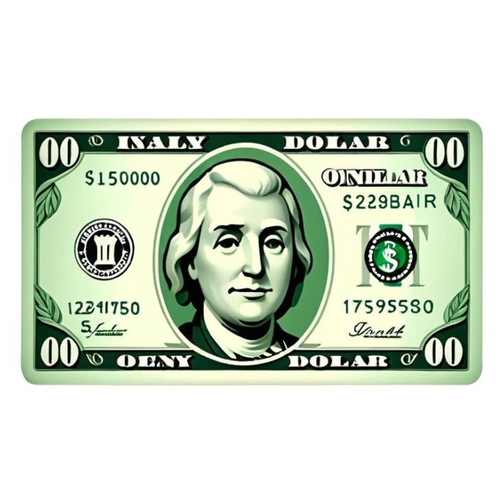 a dollar paper money sticker