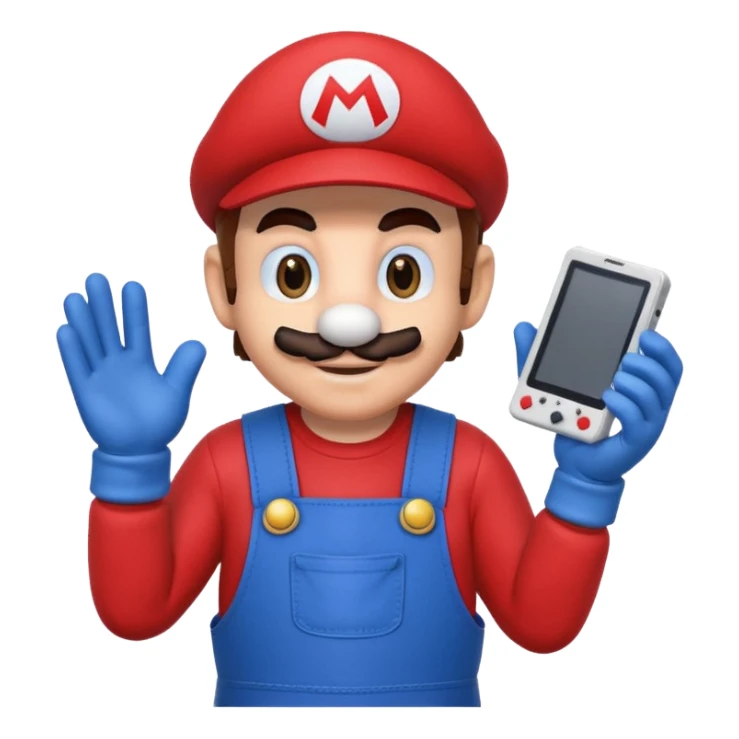Super Mario playing a Game Boy sticker