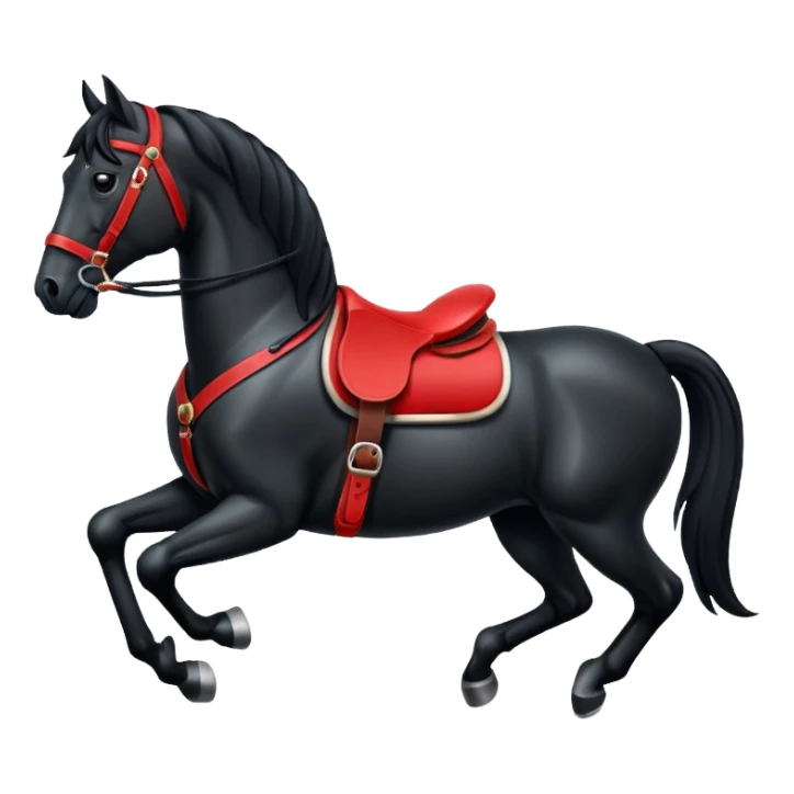 Black horse with red saddle  sticker