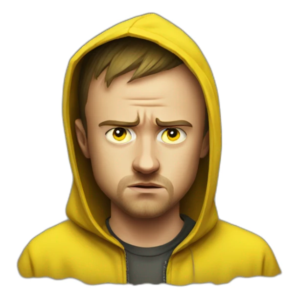 Young Jesse Pinkman sad angry yellow hood sticker