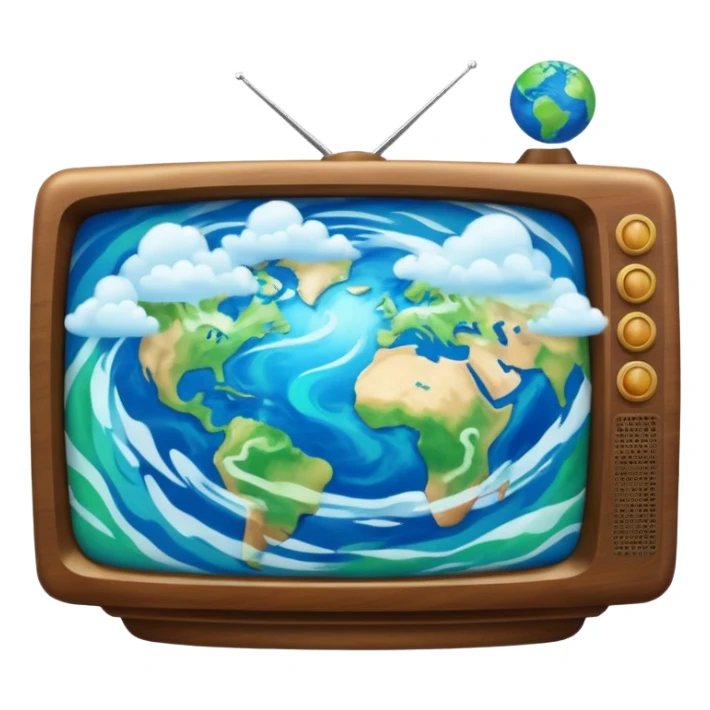 Tv with an earth sticker