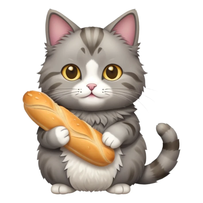 Cat holding baguette  sticker