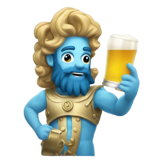 Neptune holding a beer sticker