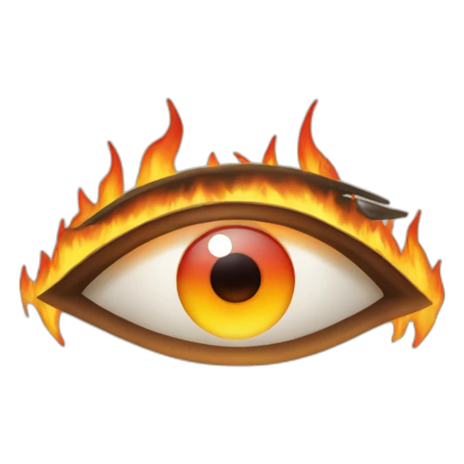 Eye and fire sticker