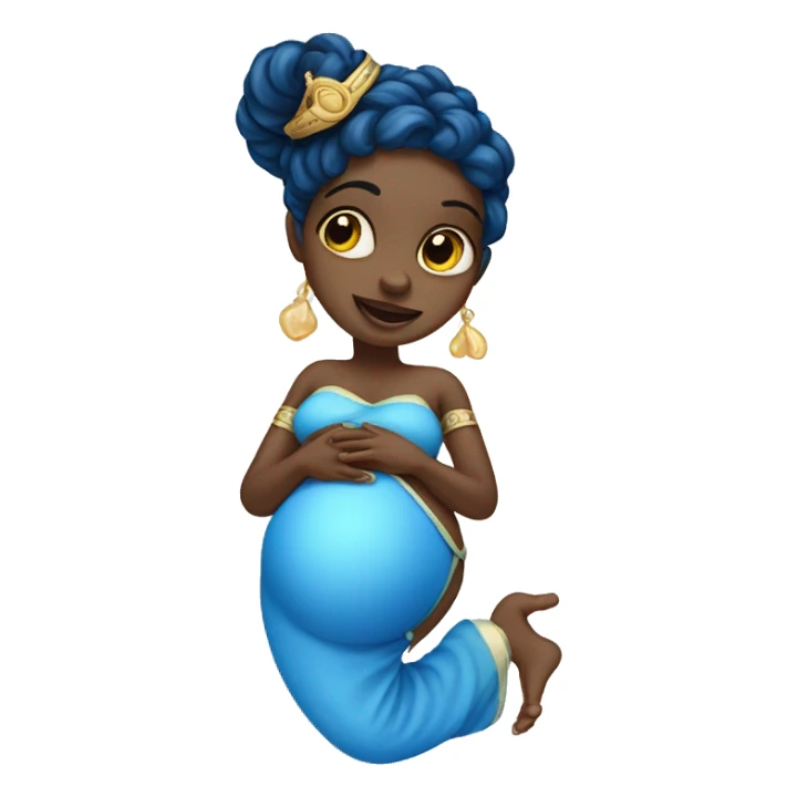 Pregnant blue genie fairry sticker