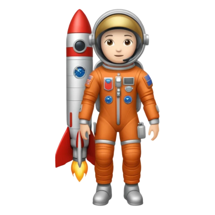 Astronaut on rocket sticker
