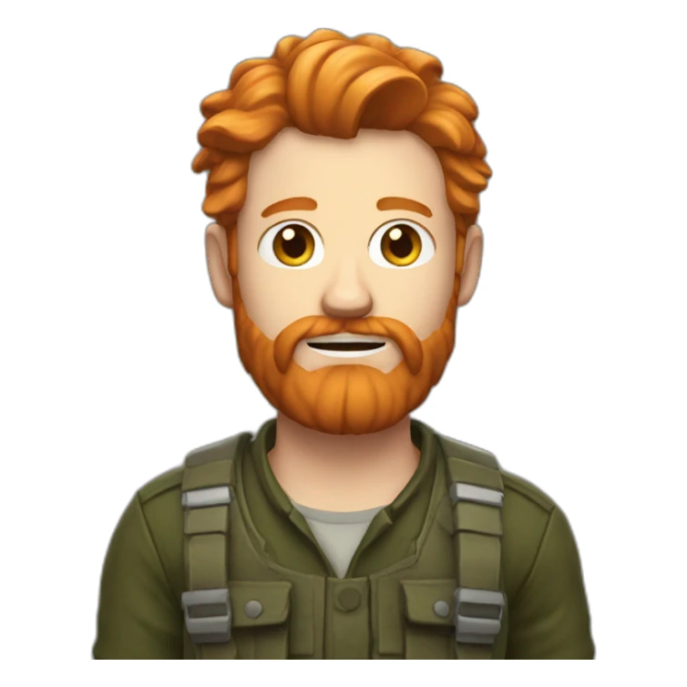 a ginger man with beard bad at video games sticker