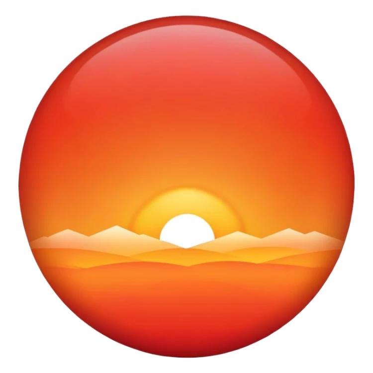 A sunset sun with orange and red gradients sticker