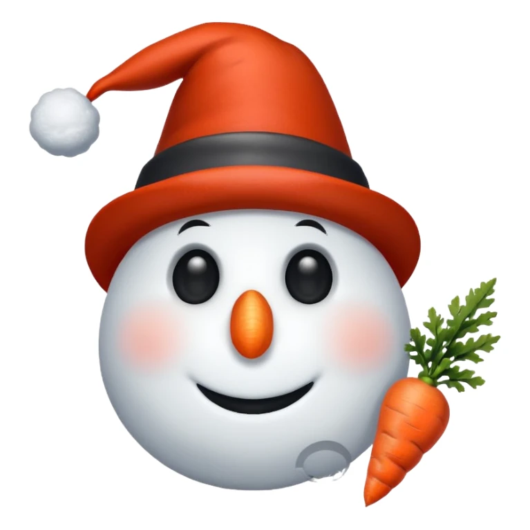 snowman head with red hat and carrot nose sticker