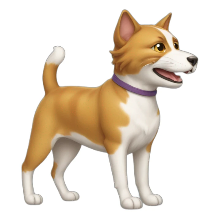 Cat riding dog sticker