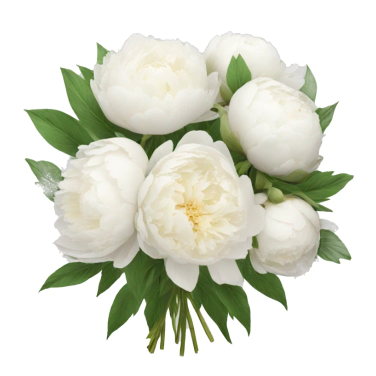 White peonies bouquet  sticker