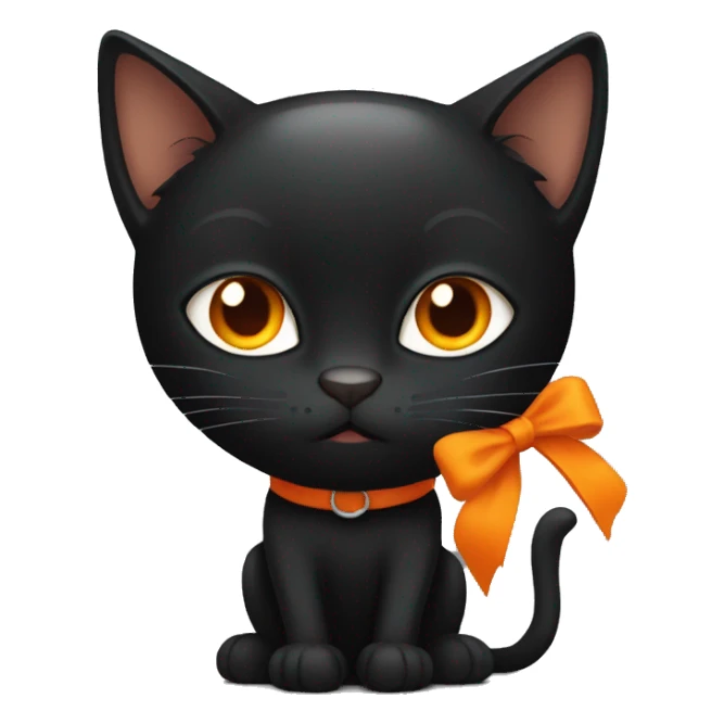 Black cat with orange  sticker