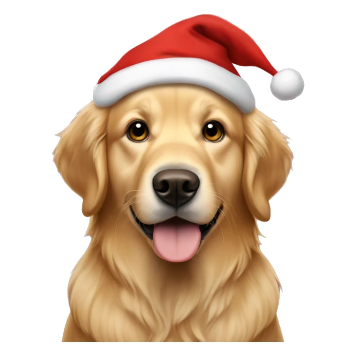 golden retriever with Santa hat sticker