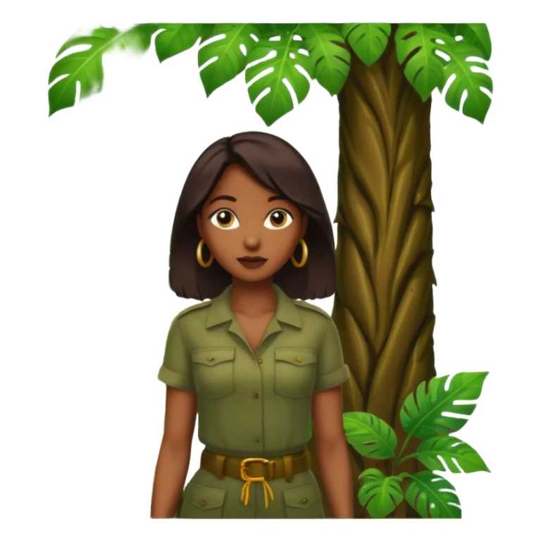 an woman with jungle tree sticker