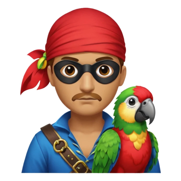 pirate and parrot sticker
