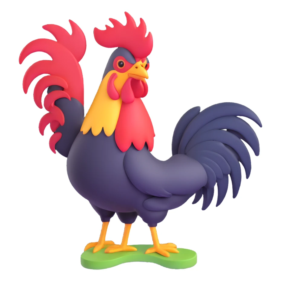 a rooster wearing flip-flops sticker