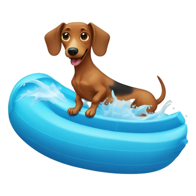 Dachshund going on a water slide  sticker