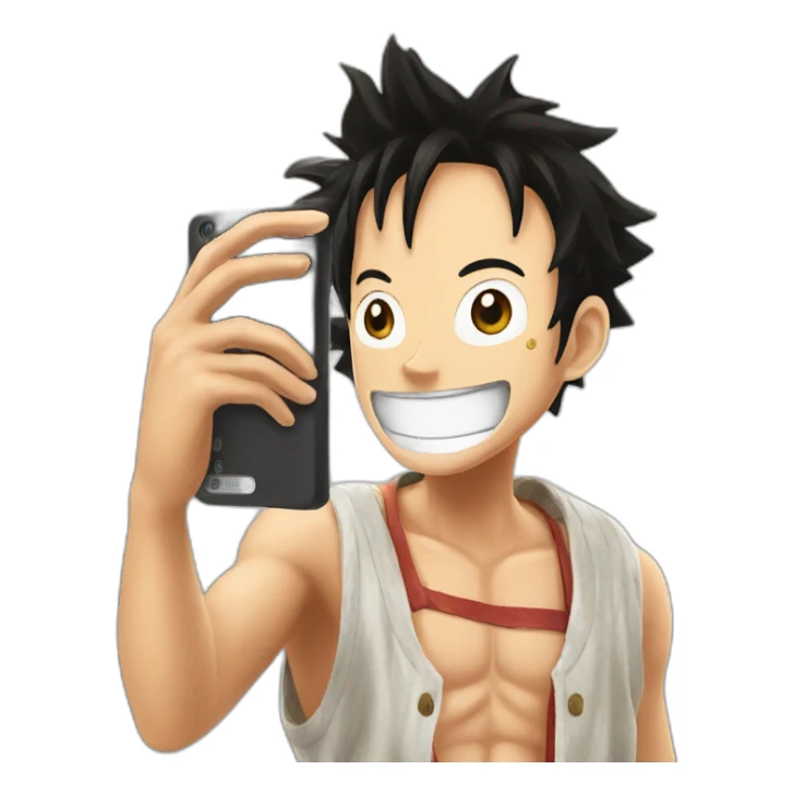 Luffy taking selfie sticker