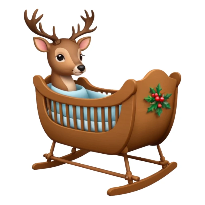 noel cradle with deer sticker