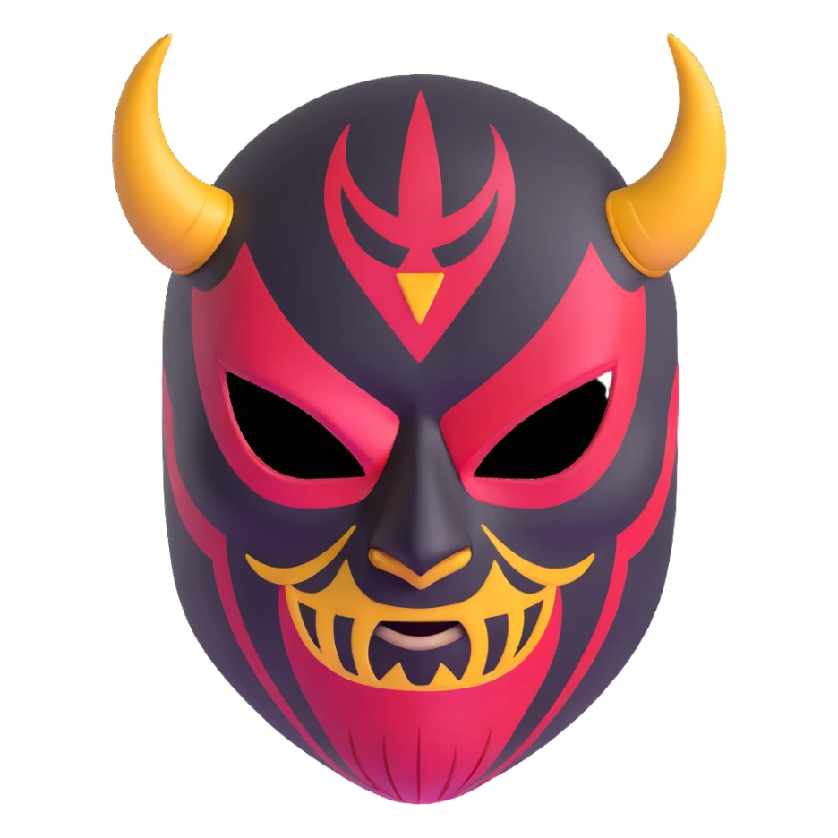 sinister luchador mask with evil expression sticker