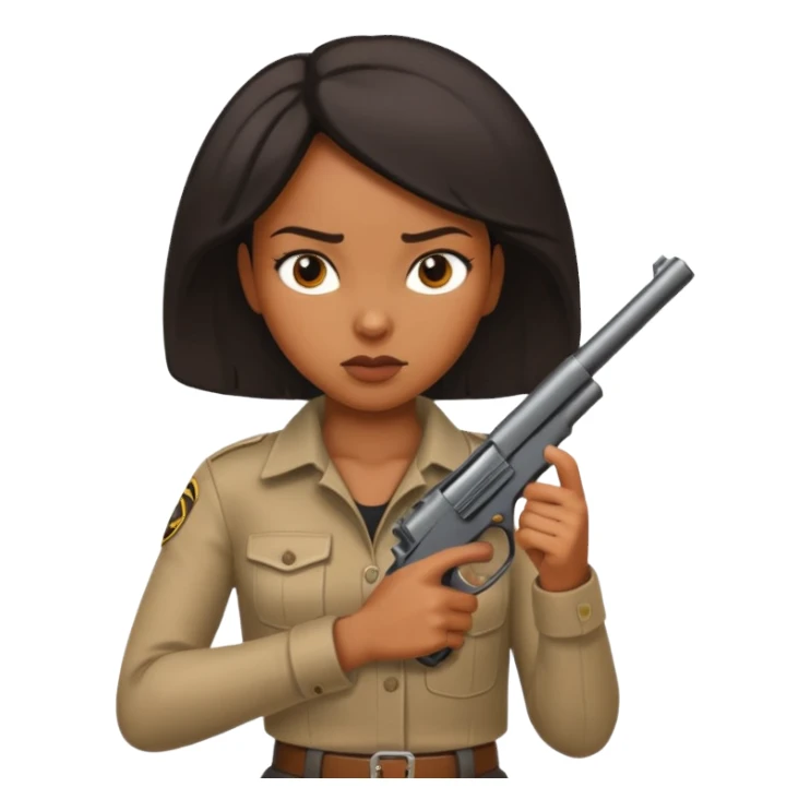 A sexy black female with a gun sticker