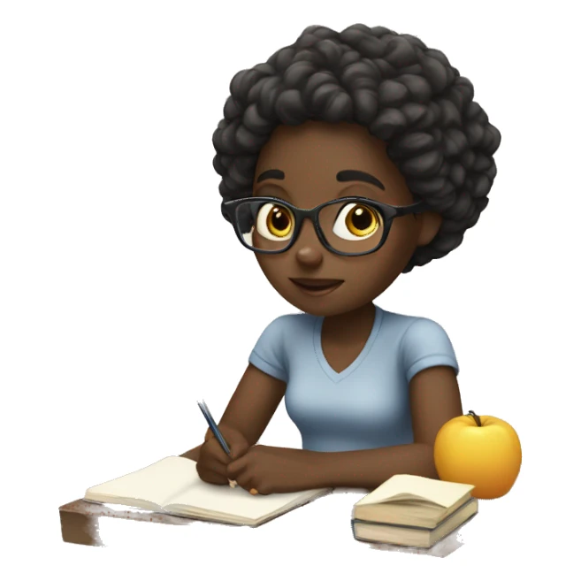 Black girl studying sticker