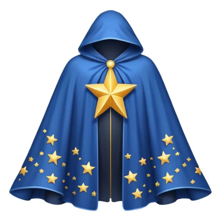 a fantasy  magic, white color with star pattern cloak sticker