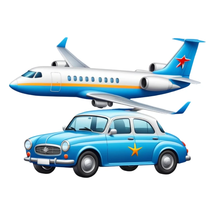 car with an airplan drawing sticker