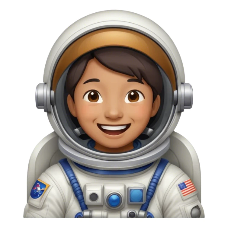 Laughing Asian astronaut  sticker