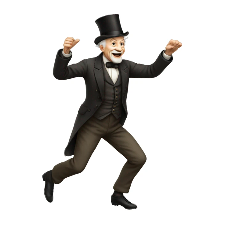 Old man Victorian Dancing  sticker