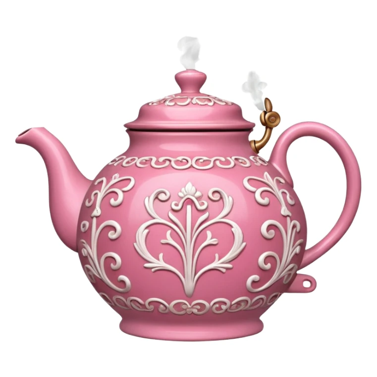 Pink steaming tea pot sticker