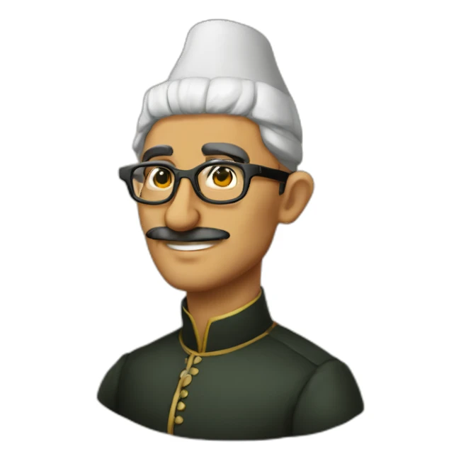 ottoman pasha wearing glasses sticker