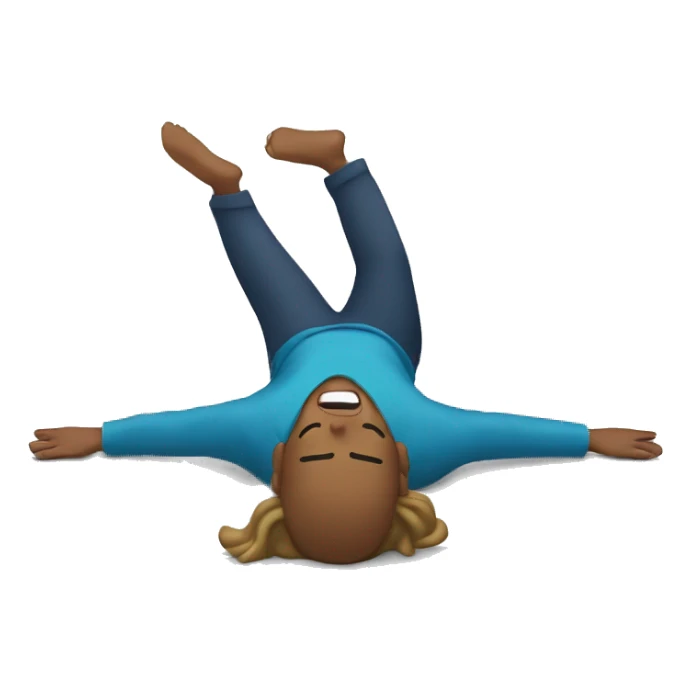 Person laying on the ground with arms spread out  sticker