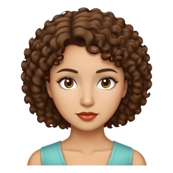 morena com cabelo cacheado curto sticker