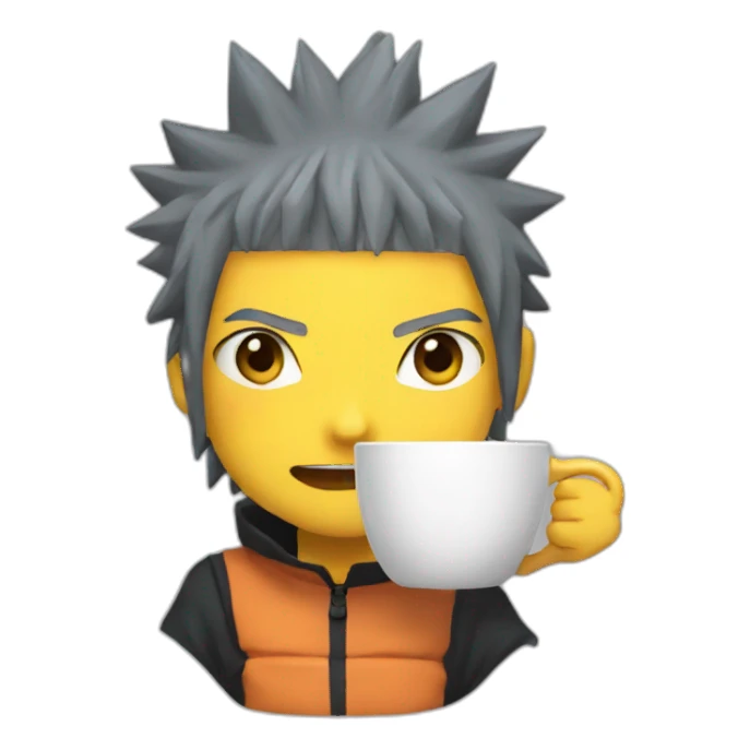 Naruto drinking coffee sticker