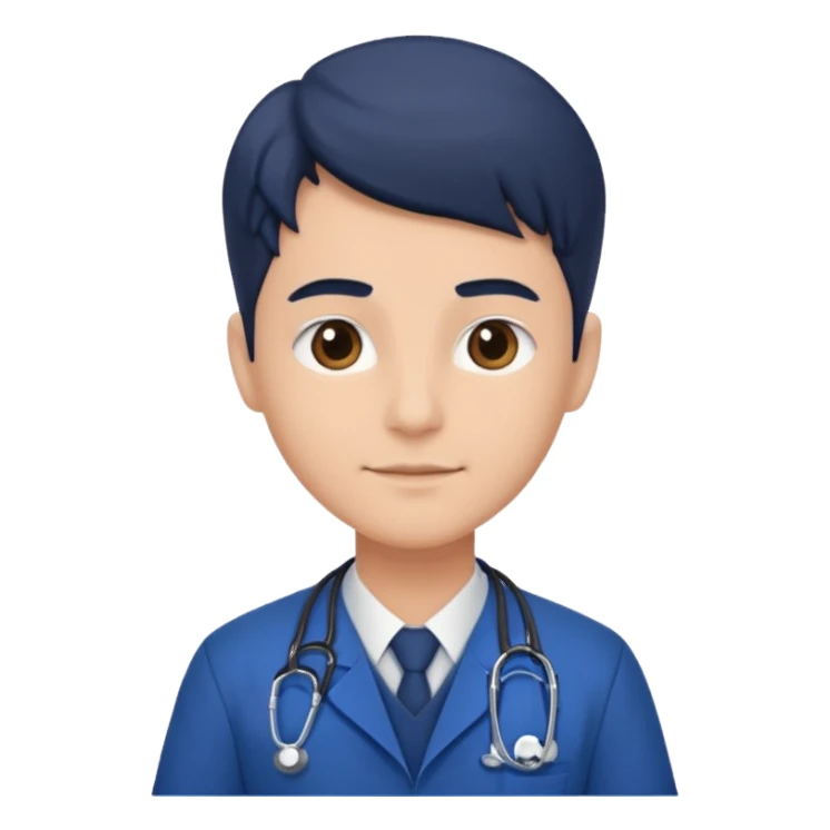 doctor con uniforme azul oscuro sticker