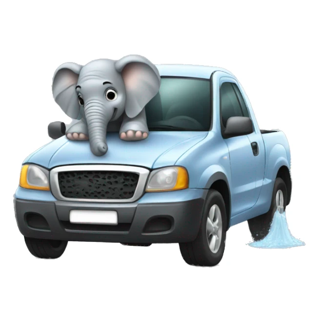 Elephant Washing A Car sticker