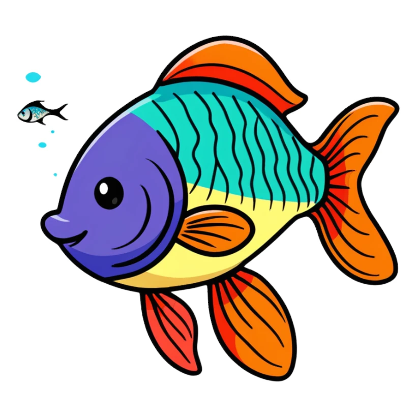 colorful fish sticker