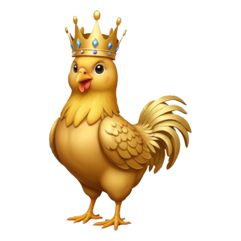 chicken King, standing, with crown sticker