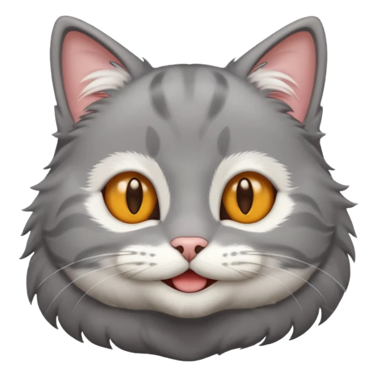gray cat smile sticker
