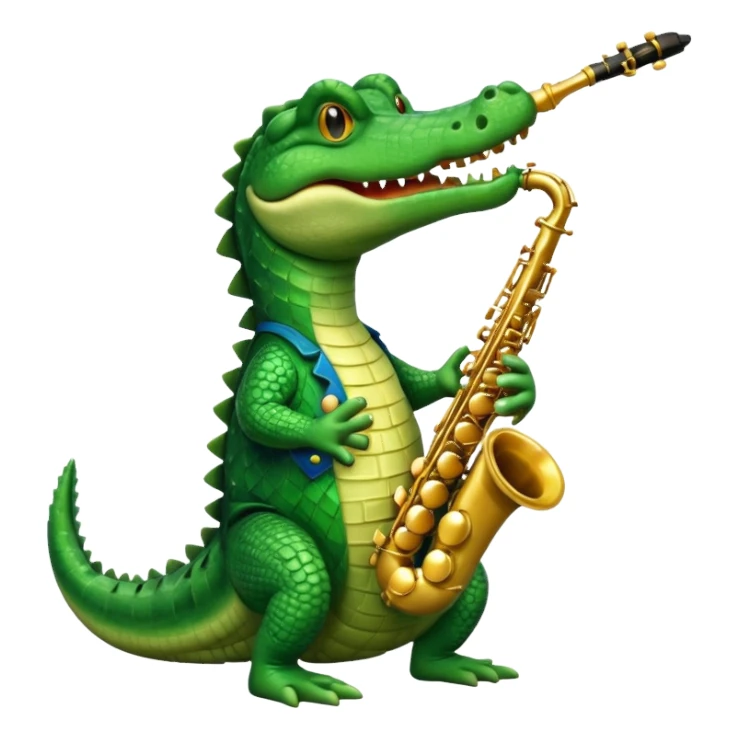 Crocodile playing saxophone  sticker