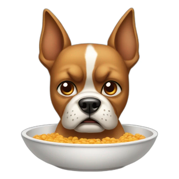 Angry dog with bowl sticker