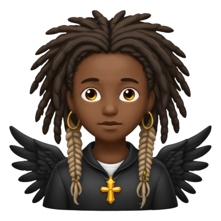 angel negro y rastas sticker