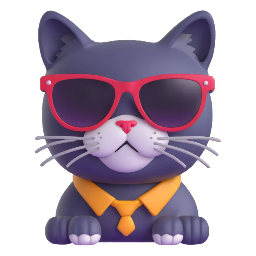 cool cat wearing sunglasses sticker