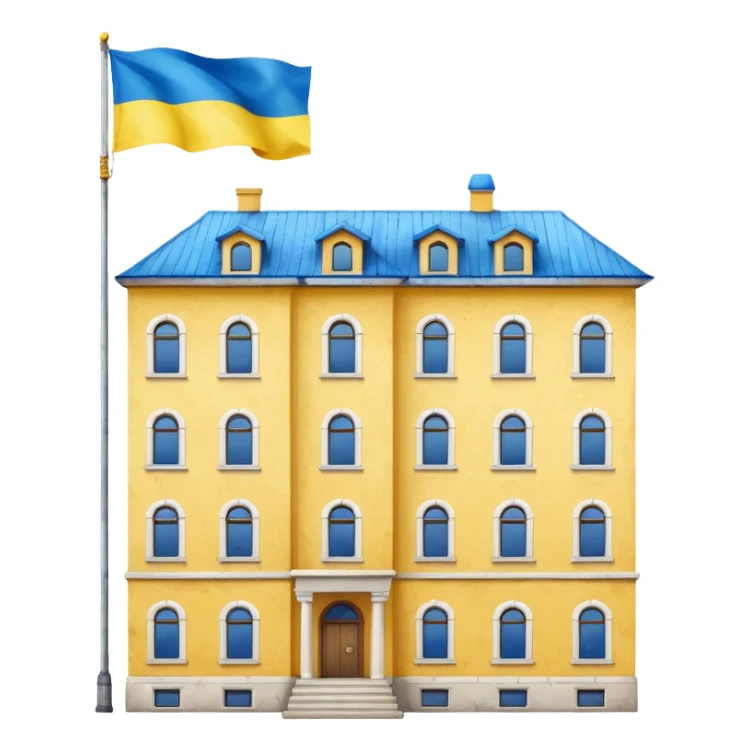 ukrinian white 5-storey building sticker