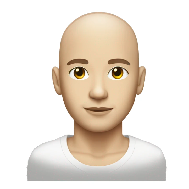 white skin dj with shaved head sticker