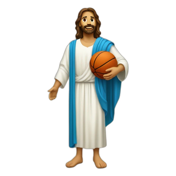 Jesus qui joue au basket-ball sticker