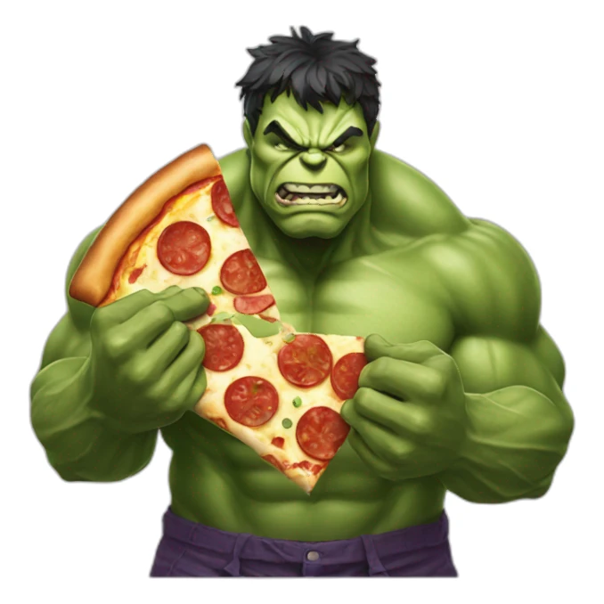 Hulk eat pizza sticker