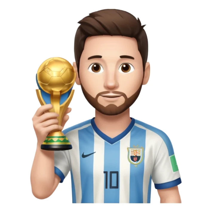 messi holding the wold cup trophy  sticker