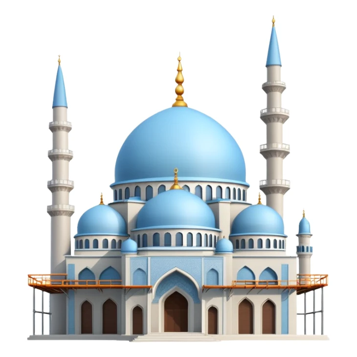Light blue Ramadan mosque in İstanbul under construction  sticker